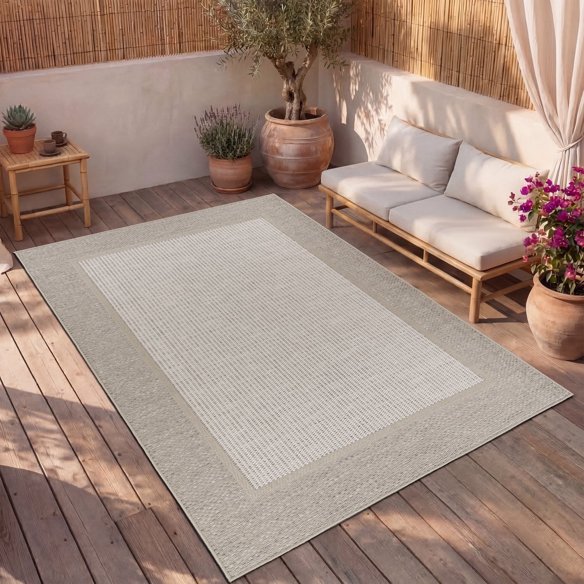 Paco Home In-& Outdoor Vloerkleed Balkon Terras Keukenvloerkleed Modern Boho Ethno Patroon 120x160 cm