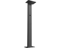 Wallbox paal universeel van zwart aluminium | Montagepaal voor Wallbox | 130 cm hoog met kabelgoot en afdakje