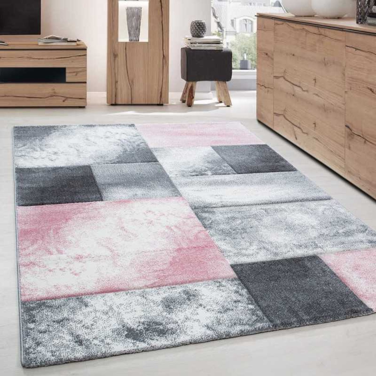 TapisTrend Designer tapijt Roze 80x150 cm Modern 3D- met contourgesneden design, Hawaii 1710