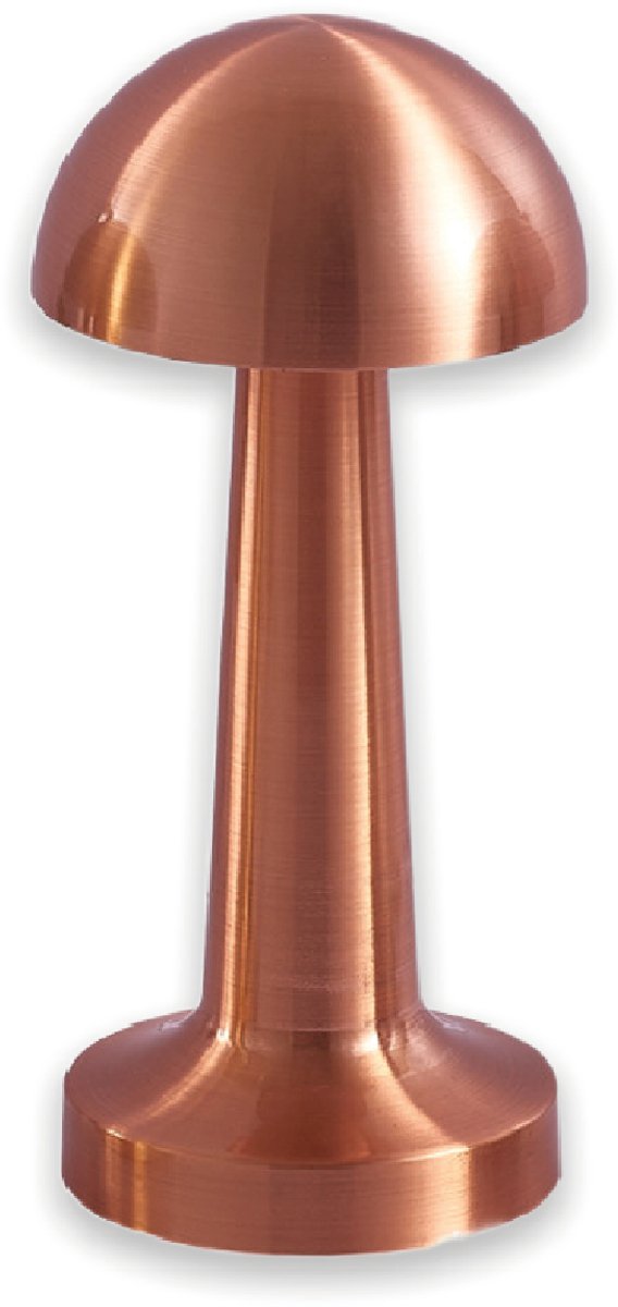 Luxus Europe - Draadloze Tafellamp Touch - Julie - Rosé - 21cm - Tafellamp Slaapkamer - Decoratieve tafellamp - Oplaadbaar - Dimbaar