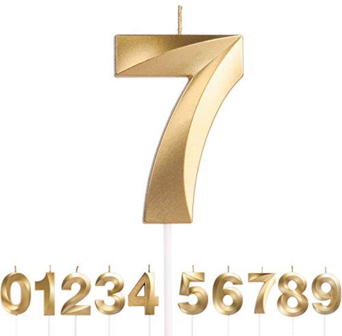 Set glittercijferkaarsen 0 t/m 9 - 12 stuks - feestdecoratie voor taarten
