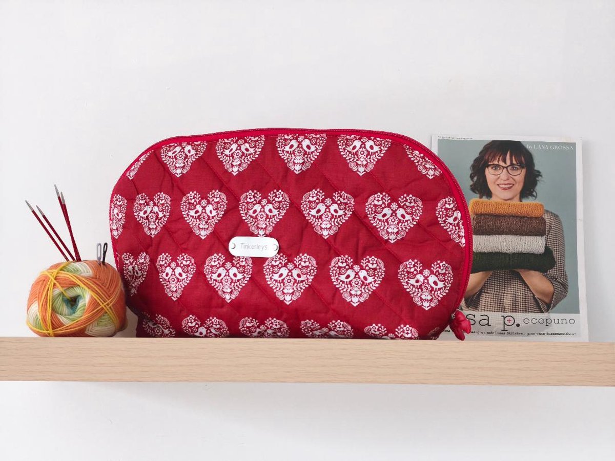 Breitas - haaktas - wolopberger - tas voor wol - tas voor haakspullen - tas voor breispullen - handgemaakt - Opvallende Kleurrijke Print-Projecttas – handgemaakte breitas – haaktas - projecttas sokken - projecttas truien - breitas truien