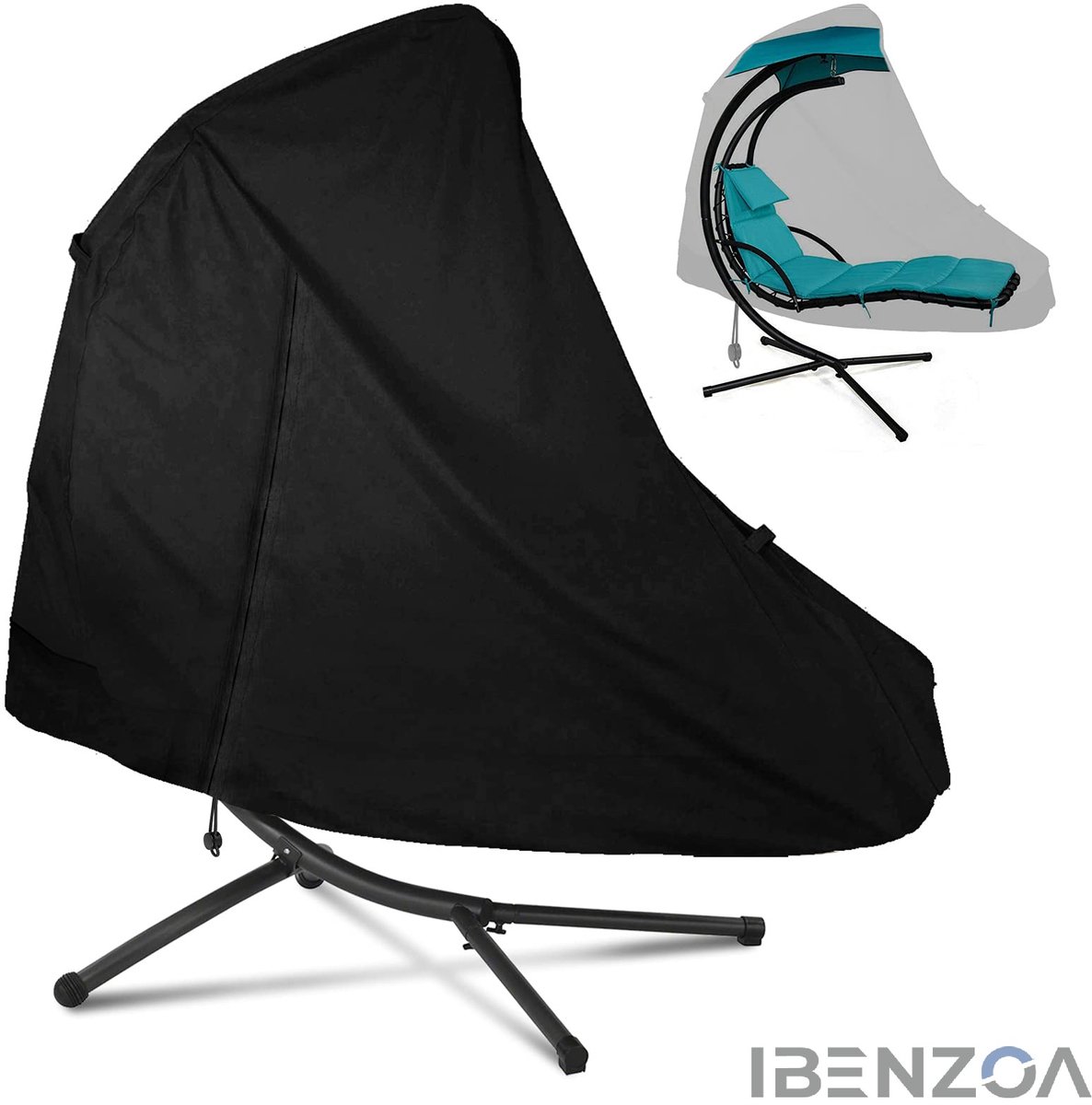 Ibenzoa Hoes voor Hangmat - Zwart - 200x120 cm - PU Gecoat