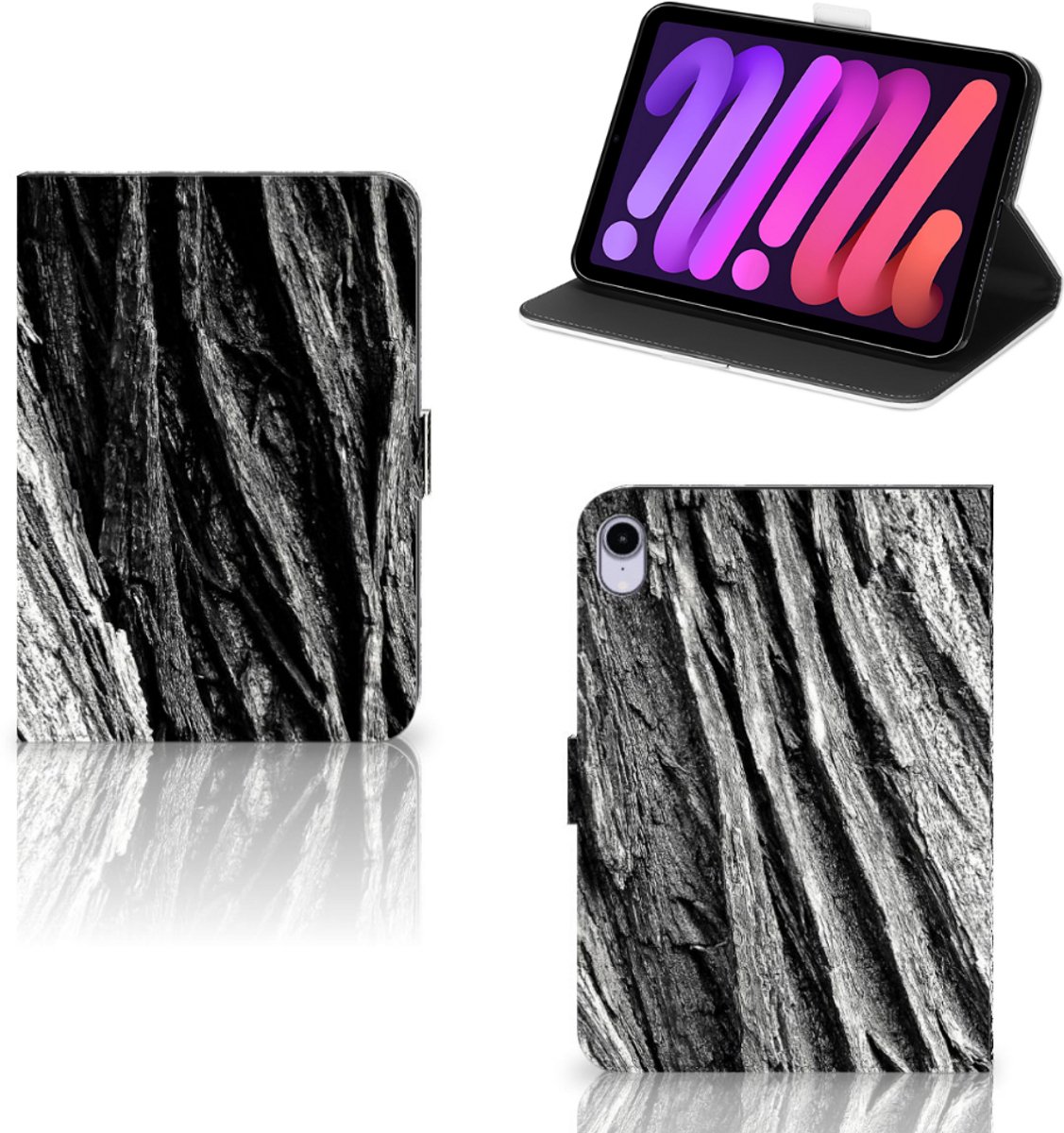 Tablet Book Cover iPad Mini 6 (2021) Boomschors Grijs