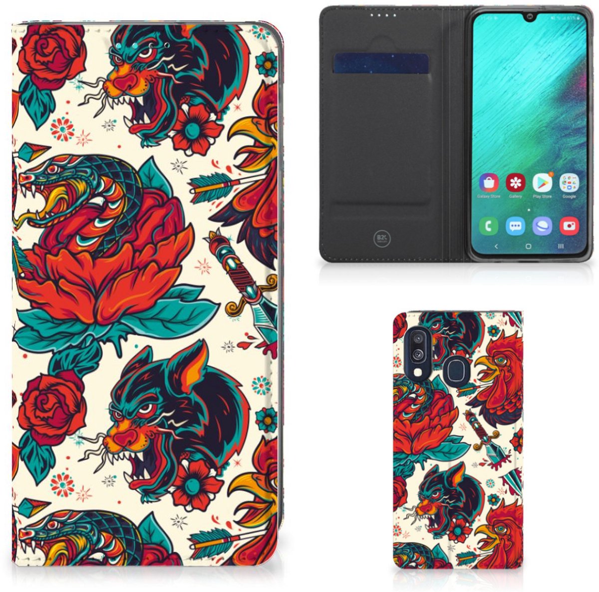 Stand Case voor Samsung Galaxy A40 Old Skool