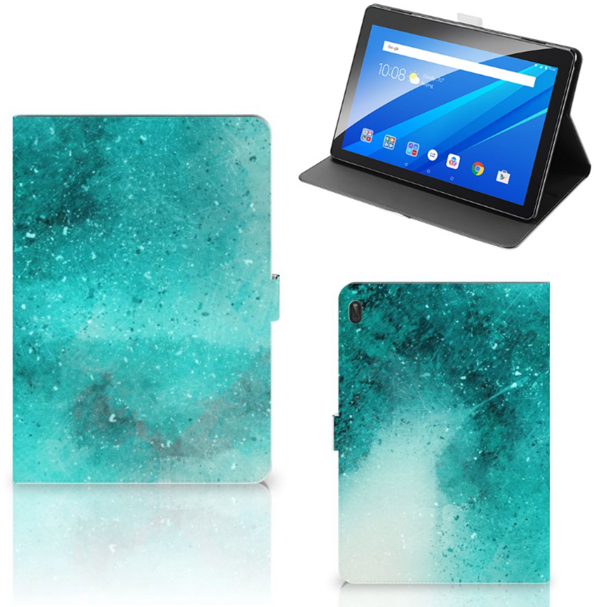 Hoes Lenovo Tab E10 Painting Blue