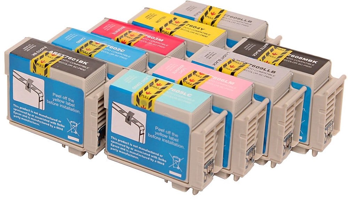 Epson - 9-Pack Inktcartridge - T7601 - Zwart - Huismerk - geschikt voor SC-P600