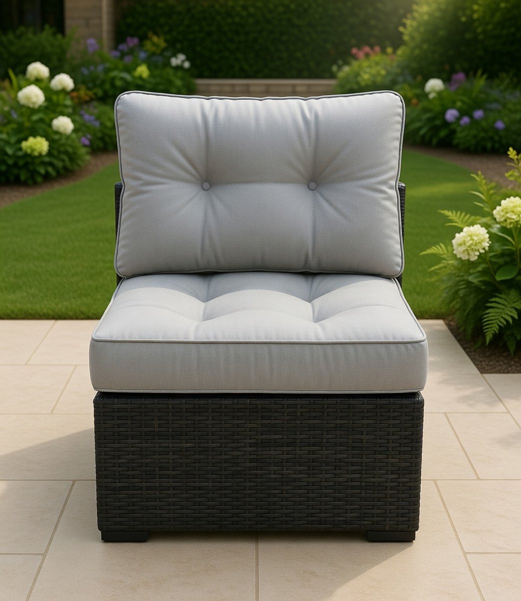 Luxe Tuinkussens 60x60 cm Set – Comfortabele Rattan & Polyrattan Stoelkussens met Schuimvulling – Weerbestendig, Onderhoudsvriendelijk & Modern Design – Ash Grijs | medahomestore