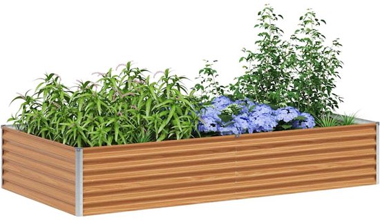 vidaXL - Verhoogde - plantenbak - Lichtbruin - 195 - x - 100 - x - 36 - cm