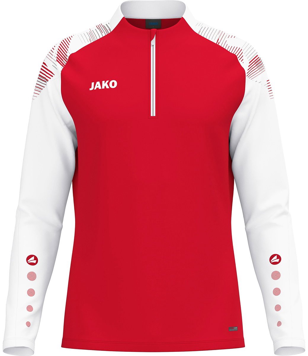 Jako Sonic Ziptop Heren - Rood / Wit | Maat: XXL