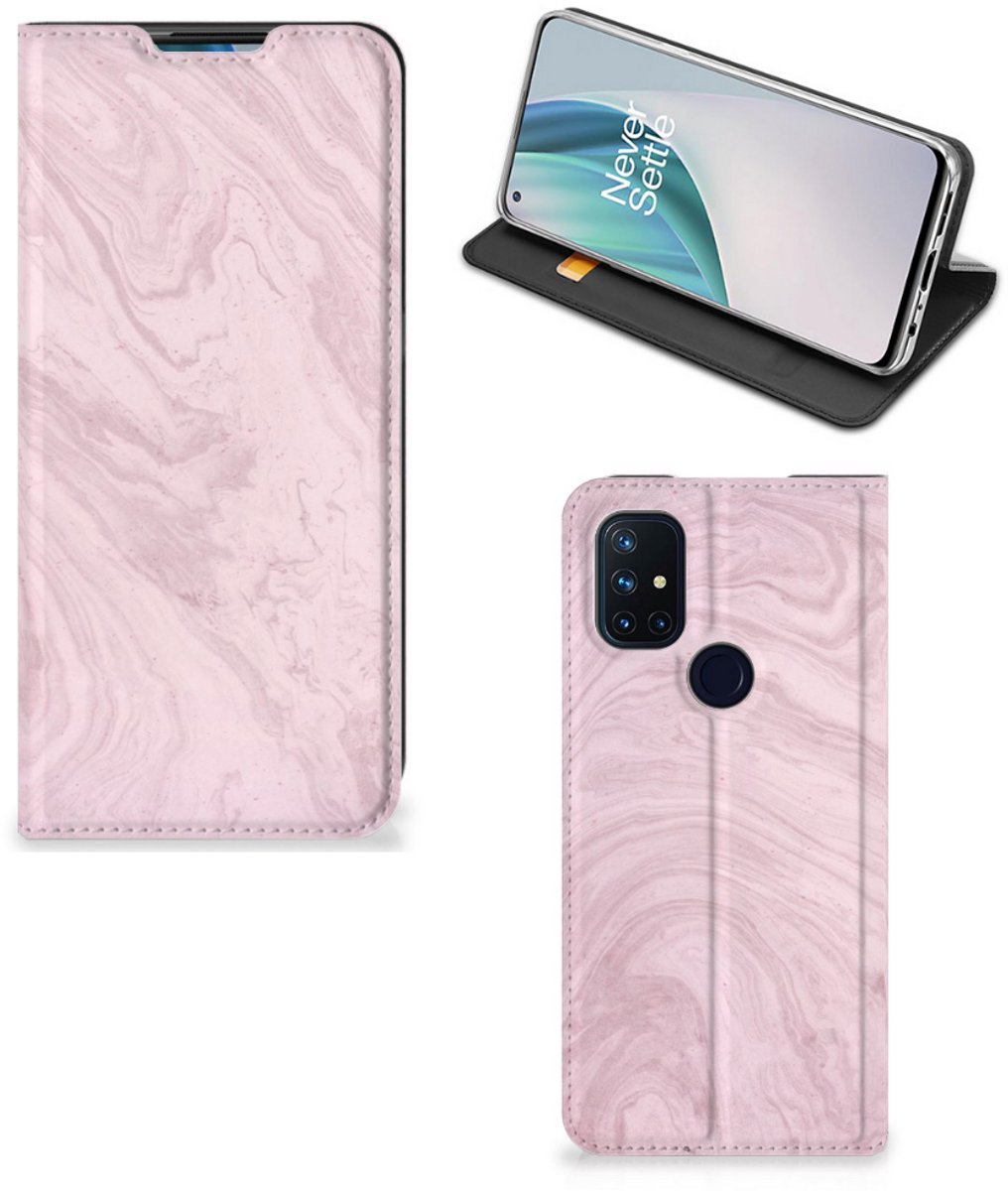 OnePlus Nord N10 5G Standcase Marble Pink - Origineel Cadeau Vriendin