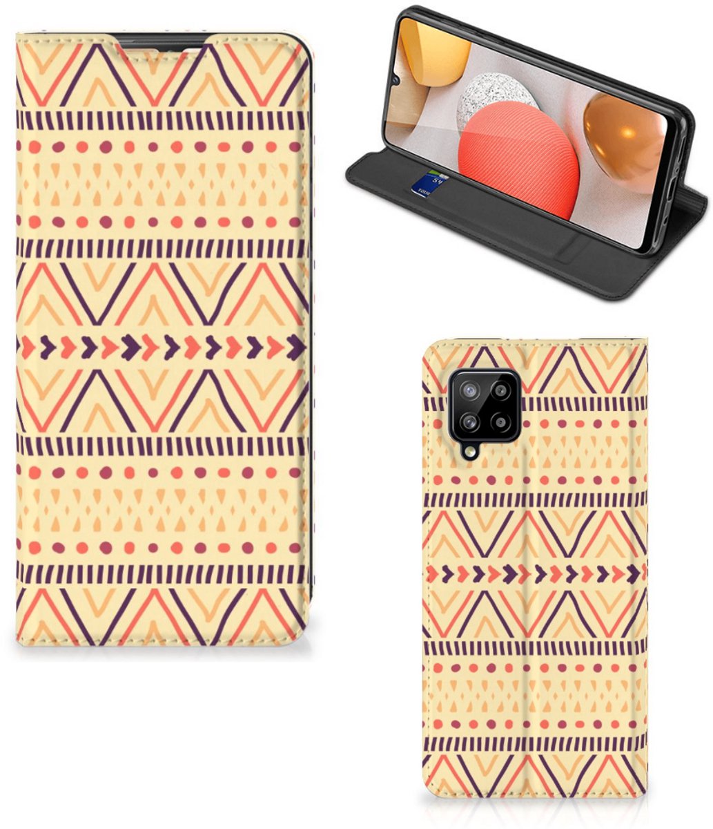 Samsung Galaxy A42 Hoesje met Magneet Aztec Yellow