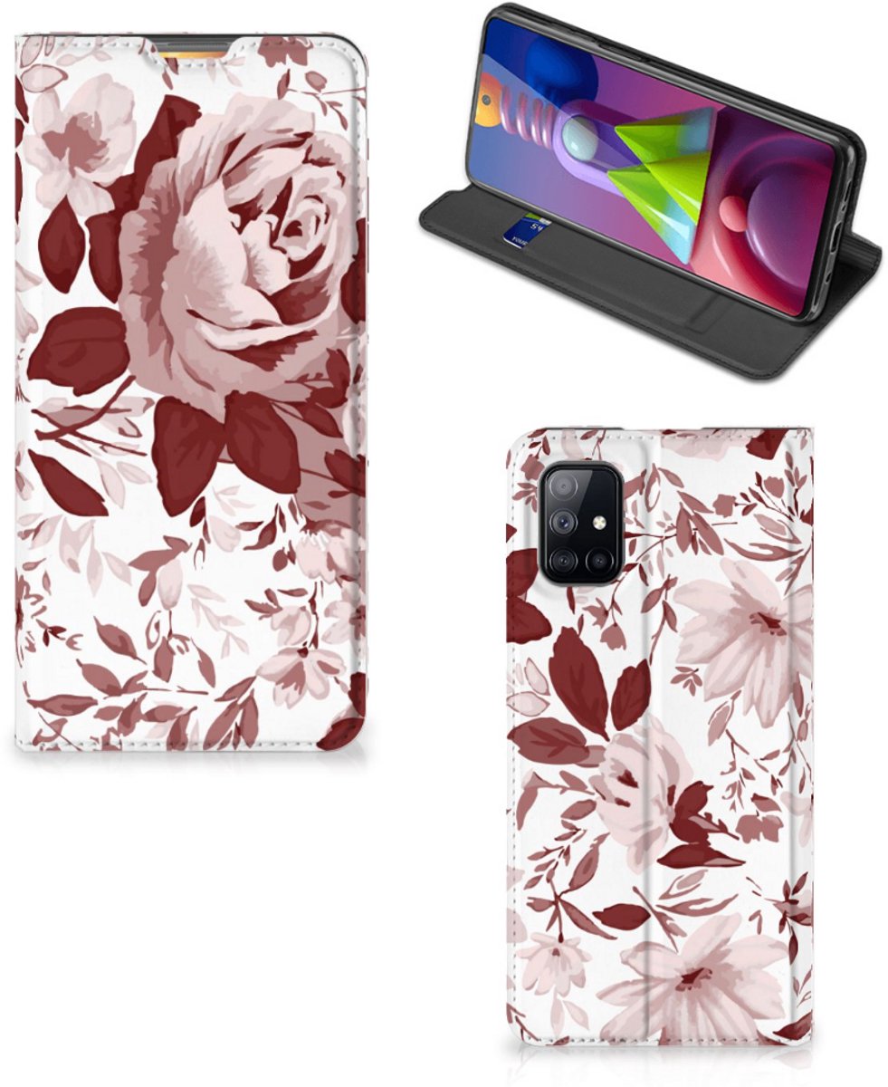 Bookcase Samsung Galaxy M51 Watercolor Flowers