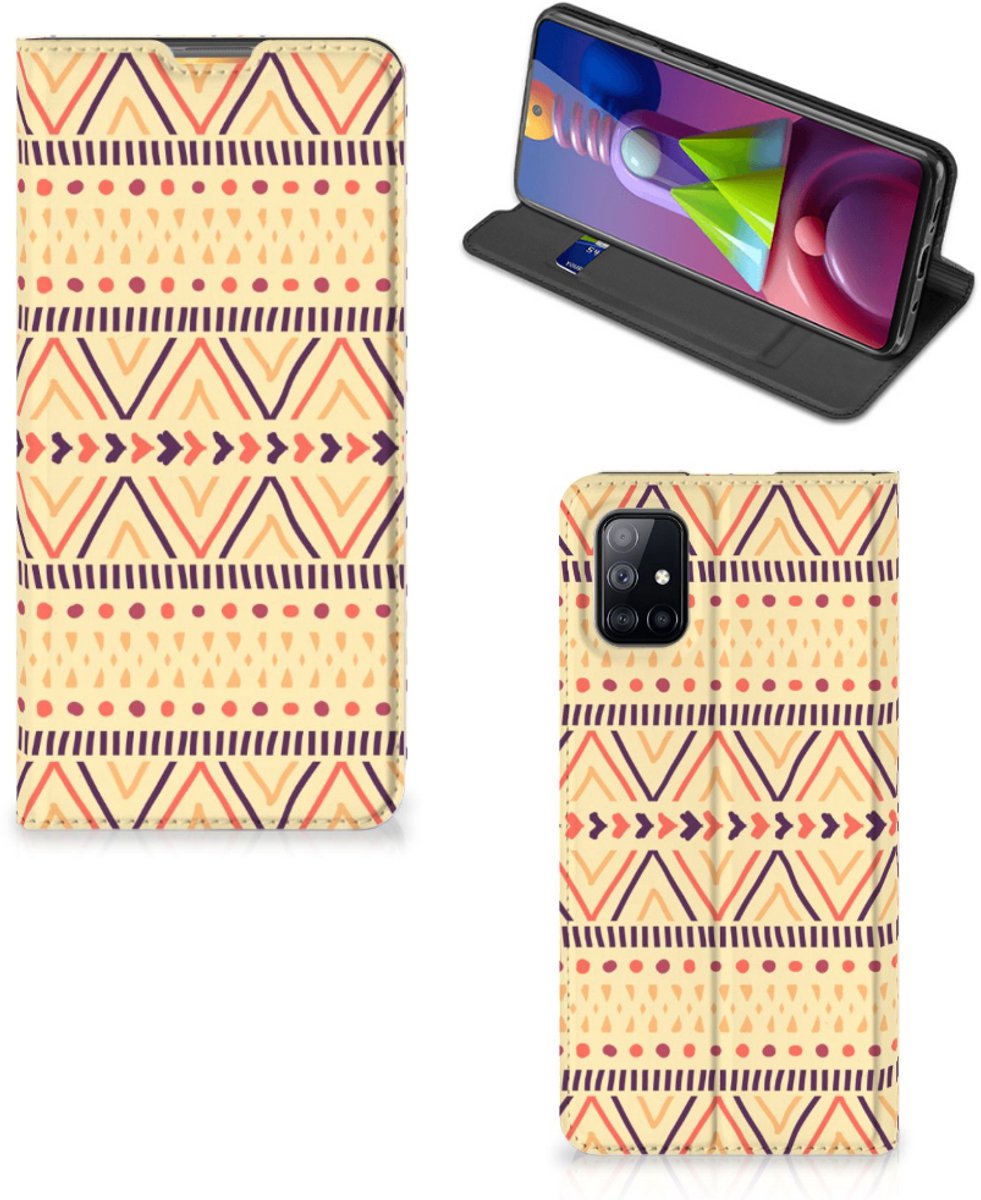 Samsung Galaxy M51 Hoesje met Magneet Aztec Yellow