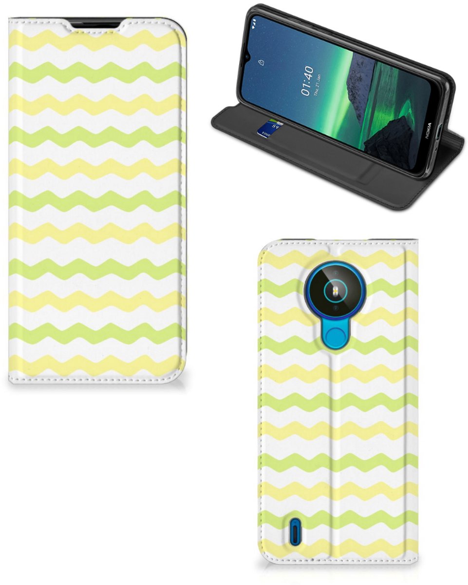 Nokia 1.4 Hoesje met Magneet Waves Yellow