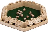 Longfield - Shut the Box - 6 Spelers - Rubberhout - Massief Hout - Groen Vilt - Inclusief 12 Houten Dobbelstenen - Kroegenspel - Traditioneel spel - Dobbelspel - Engelhart