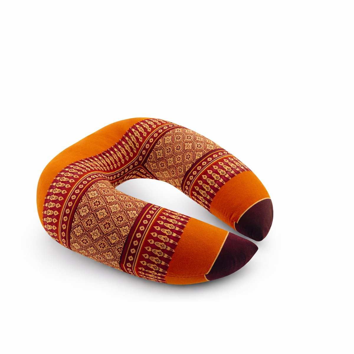 Nekkussen oranje – hard & stevig kapok – Ergonomische ondersteuning voor nek en schouders