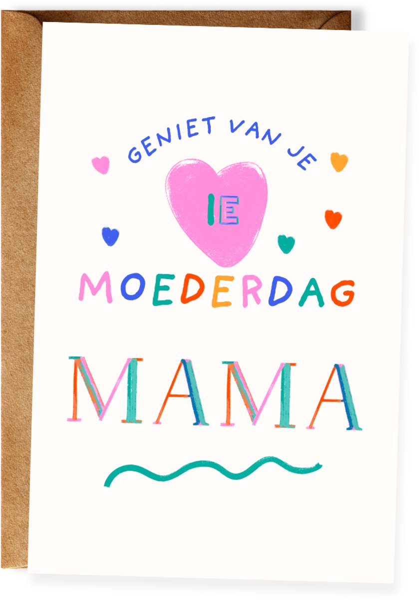Eerste Moederdag Wenskaart – Felicitatiekaart nieuwe mama - Eerste keer moeder - Ansichtkaart - (10x15 cm incl. envelop)