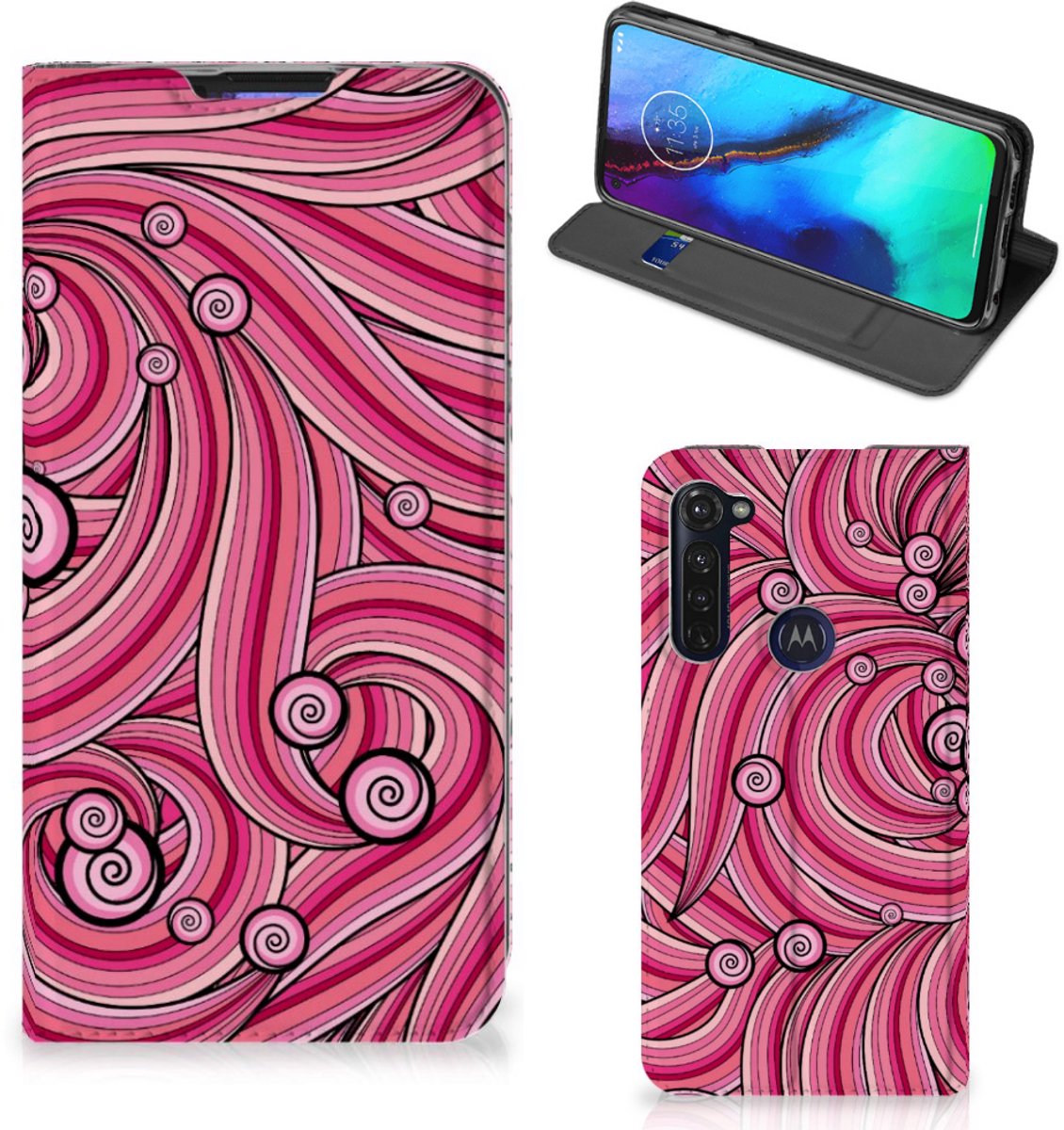 Motorola Moto G Pro Bookcase Swirl Pink