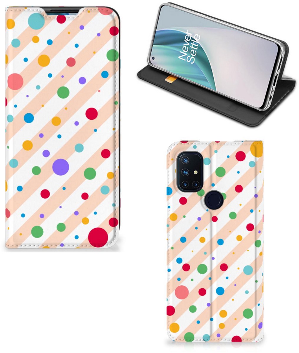 OnePlus Nord N10 5G Hoesje met Magneet Dots