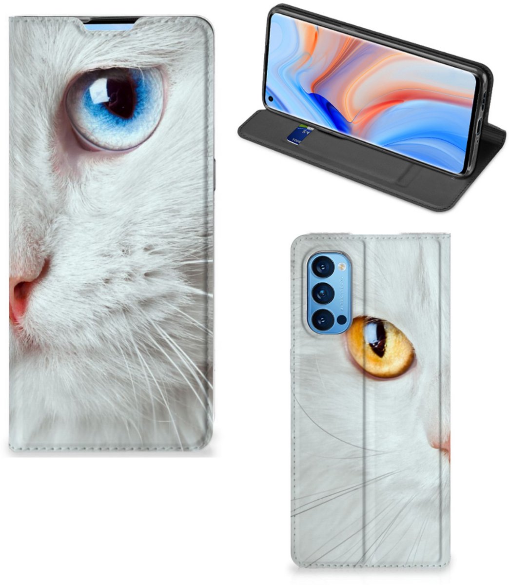 OPPO Reno4 Pro 5G Hoesje maken Witte Kat