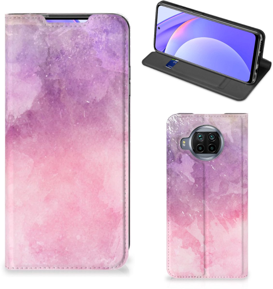 Bookcase Xiaomi Mi 10T Lite Pink Purple Paint