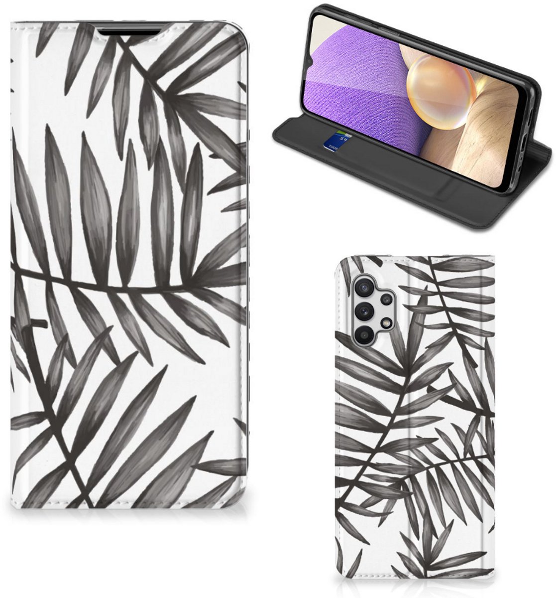 Samsung Galaxy A32 5G Smart Cover Leaves Grey