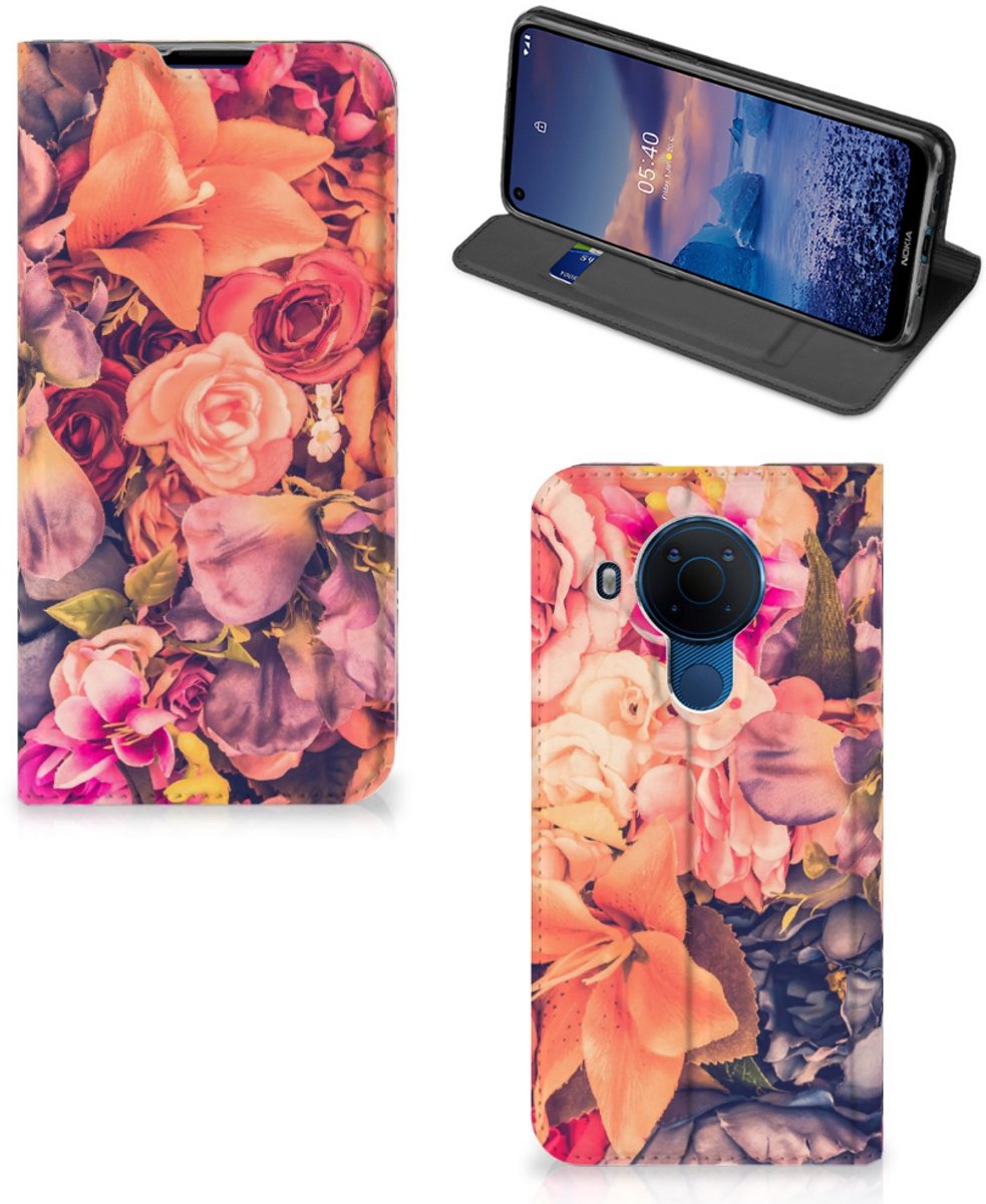 Nokia 5.4 Smart Cover Bosje Bloemen