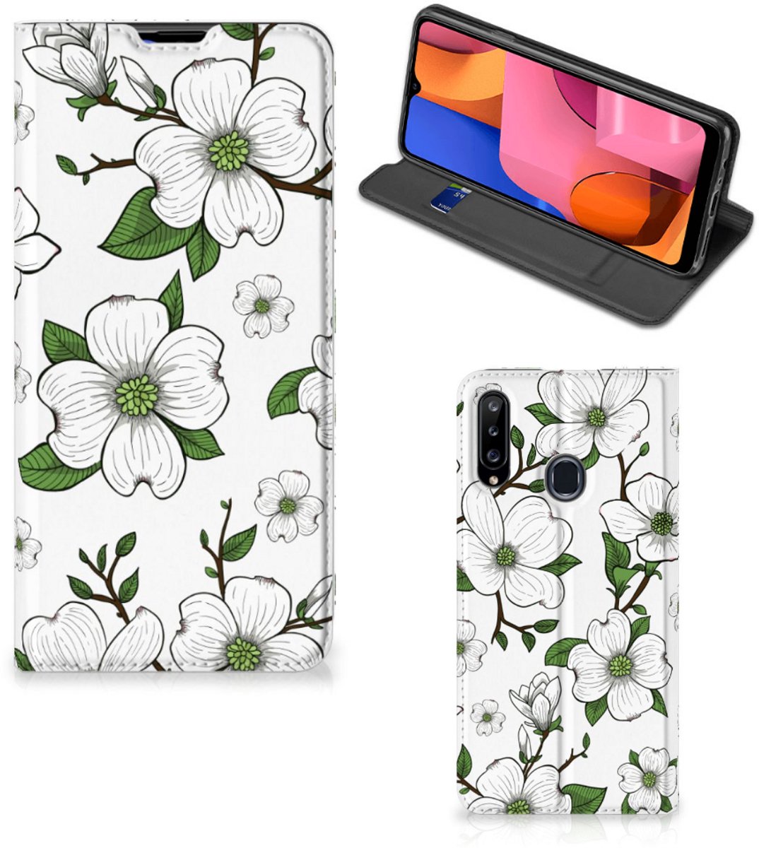 Samsung Galaxy A20s Smart Cover Dogwood Flowers