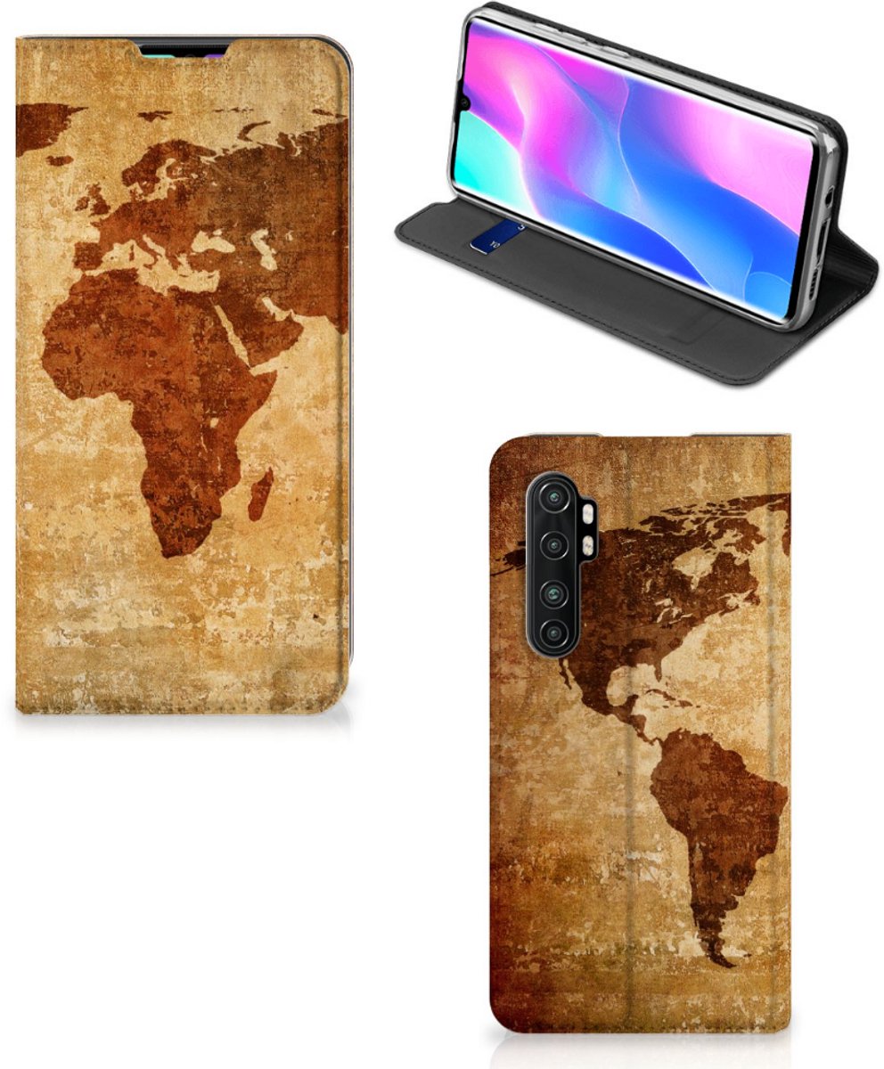 Xiaomi Mi Note 10 Lite Book Cover Wereldkaart