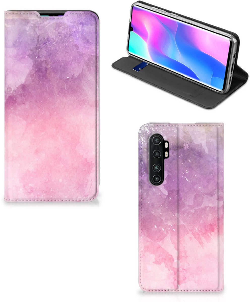 Standcase Hoesje voor Bookcase Xiaomi Mi Note 10 Lite Pink Purple Paint