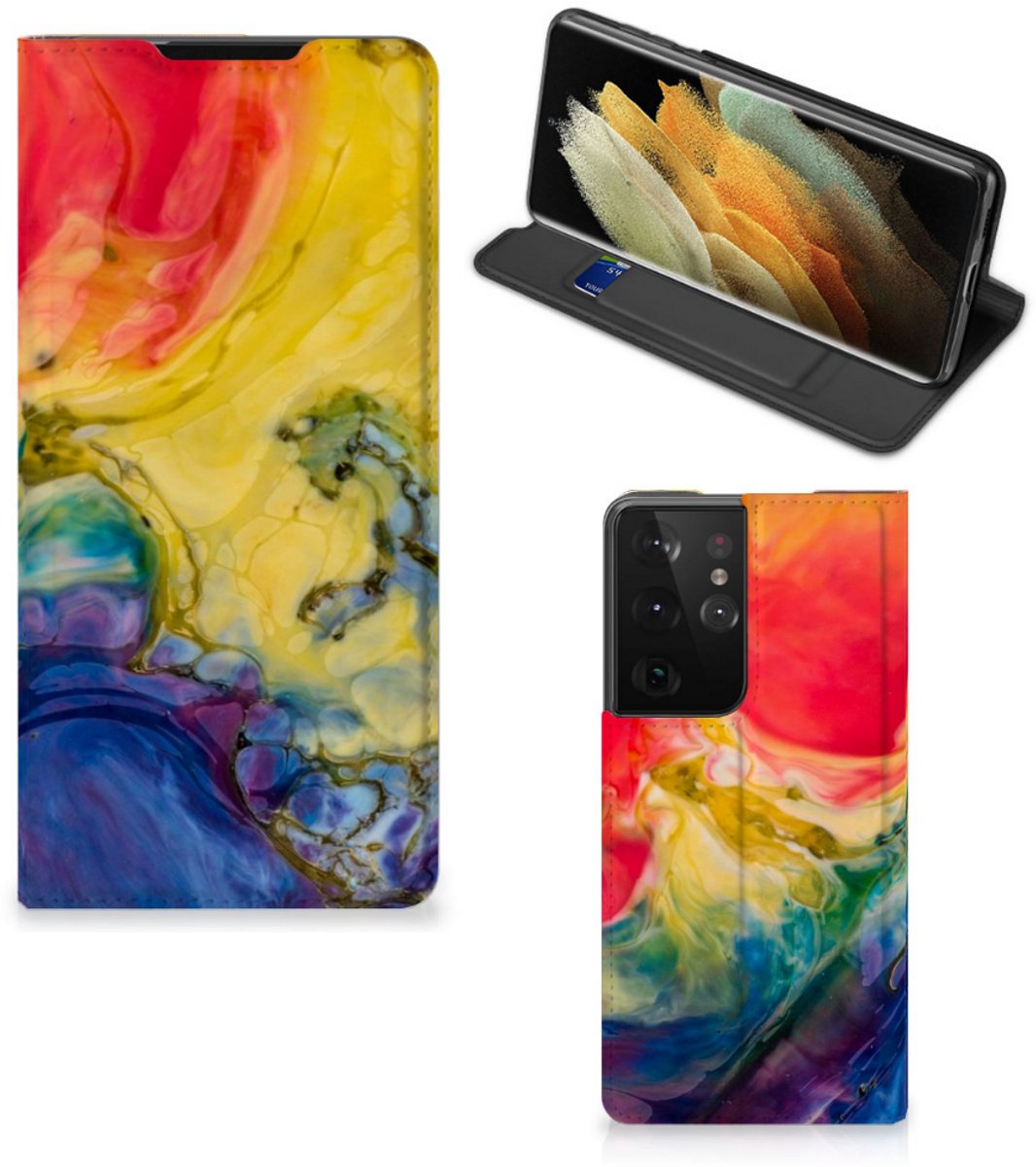 Bookcase Samsung Galaxy S21 Ultra Watercolor Dark