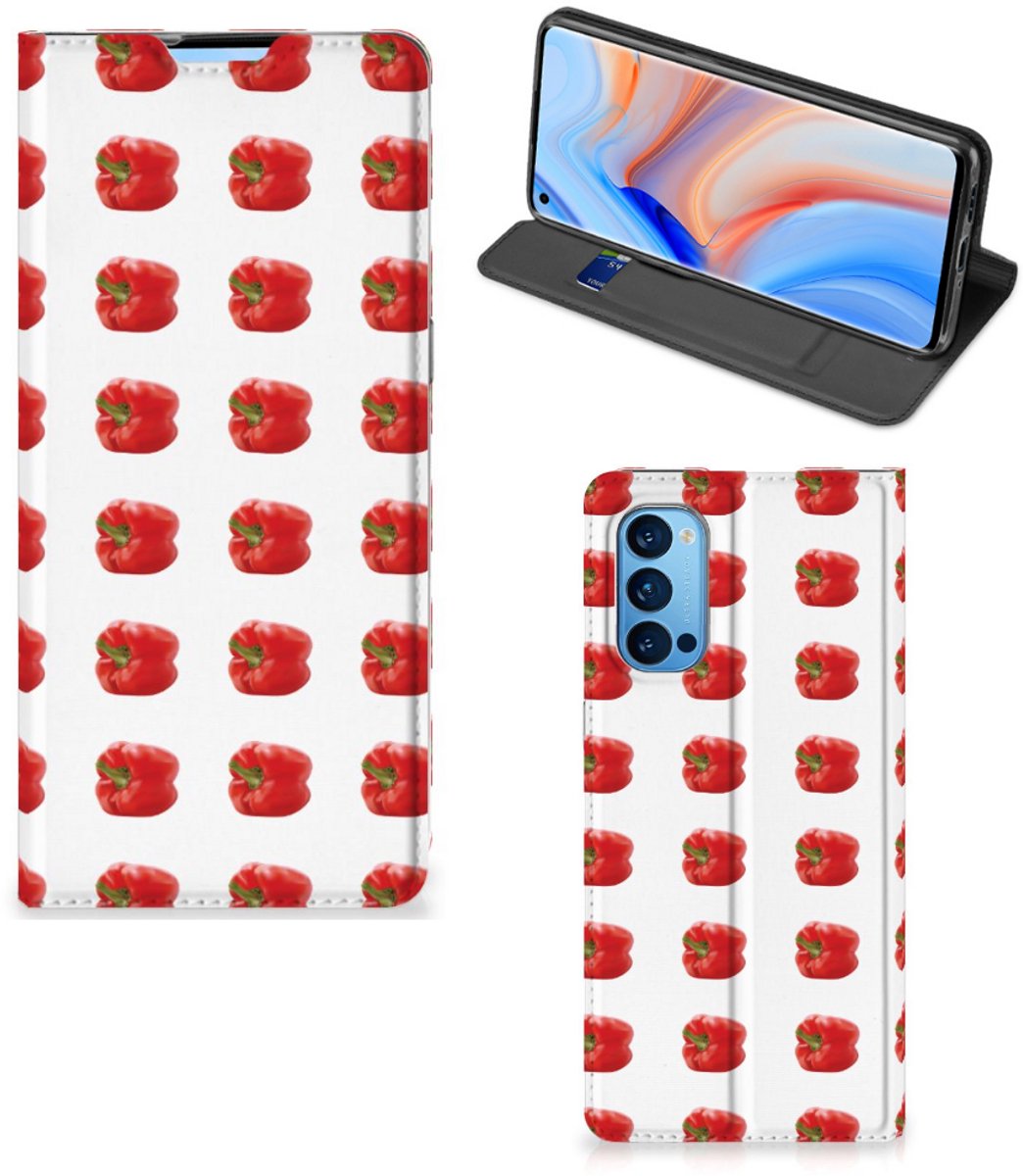 OPPO Reno4 Pro 5G Flip Style Cover Paprika Red