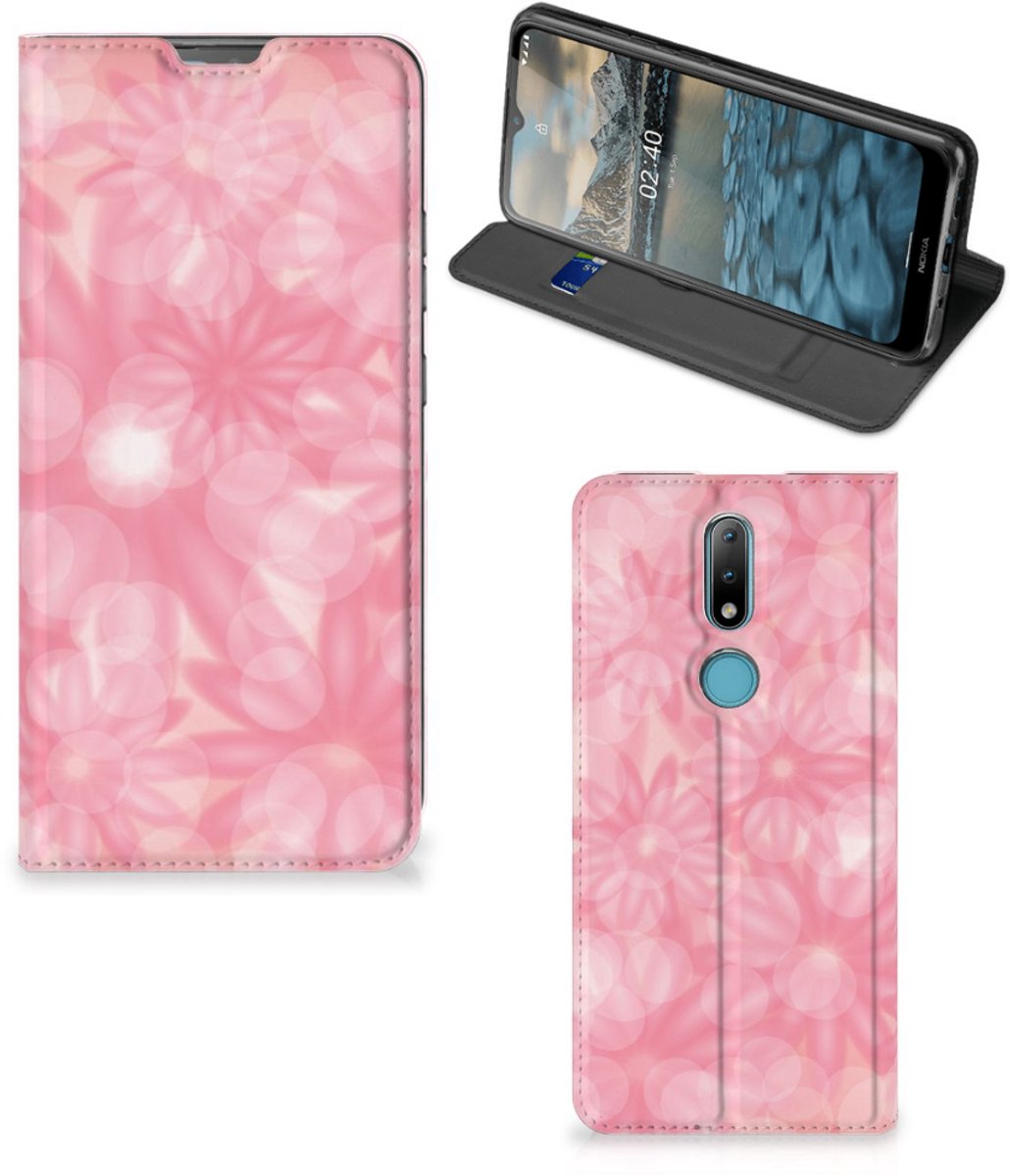 Book Case voor Nokia 2.4 Smart Cover Spring Flowers