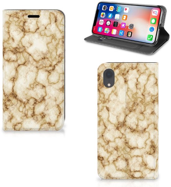 Apple iPhone Xr Standcase Marmer Goud