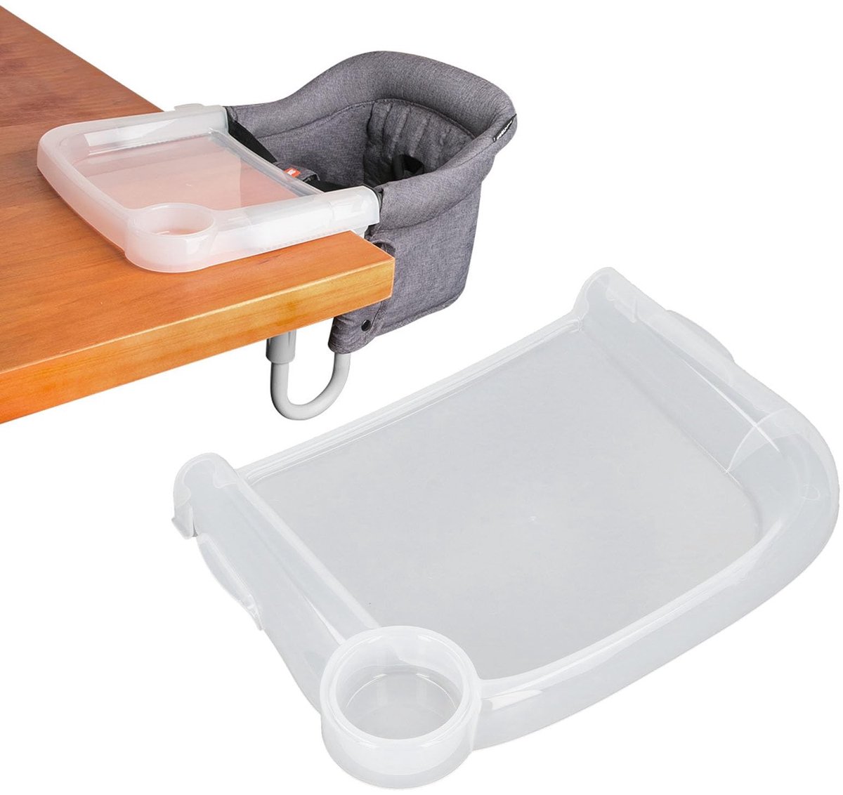 Dailygoods- Eettafel Draagbaar - Baby Eettafel - Antislip Tafelstoel - Geschikt voor Restaurant - Snelle Opzet - Inclusief Dienblad - Babystoel