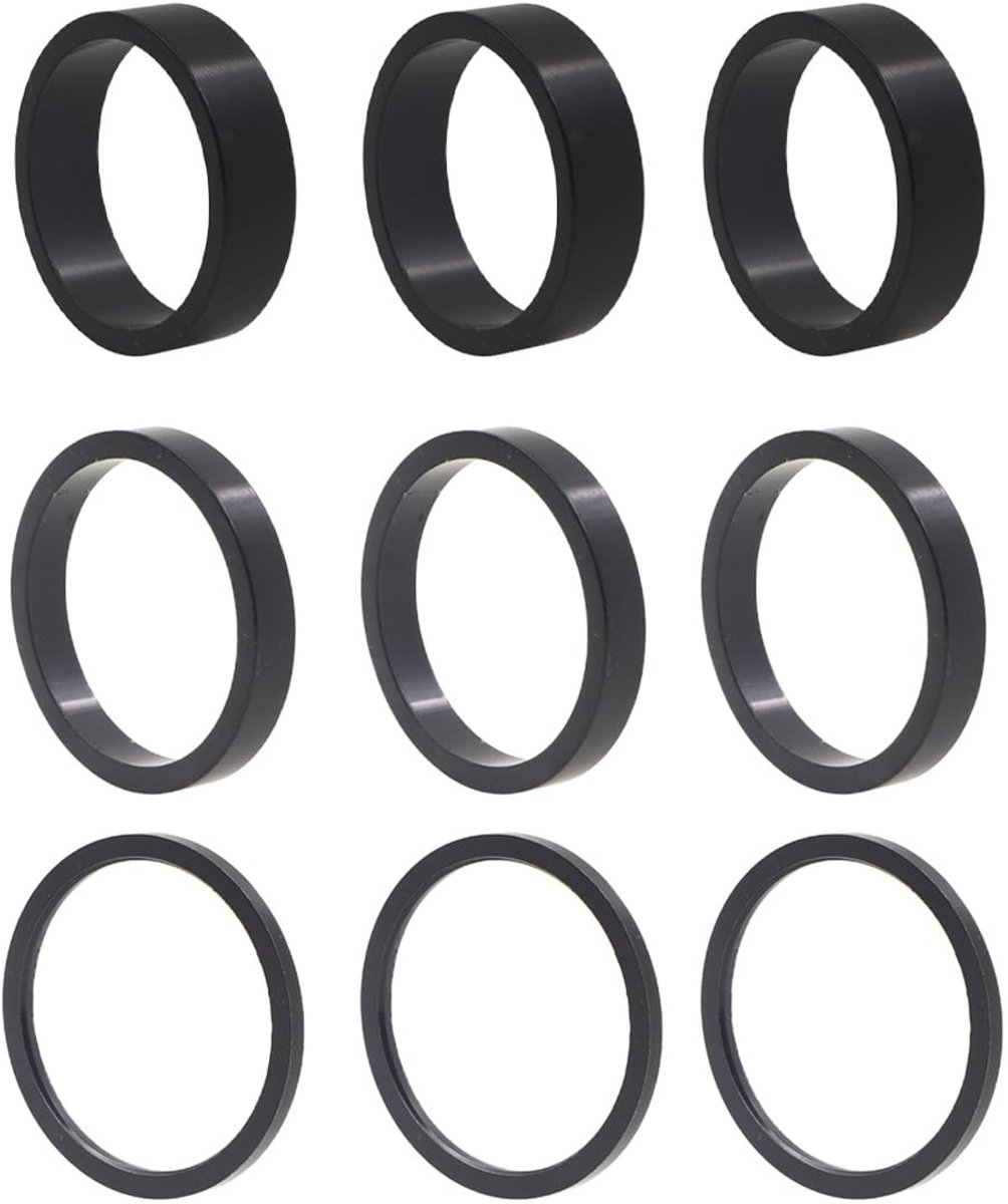 Dailygoods- Vorkafstandstukken 9 Stuks - Fietsvoorbouw-afstandstukken - Stuurpen Verhoger - Aluminium Mountainbike/Racefiets - Verstelbaar - Lichtgewicht