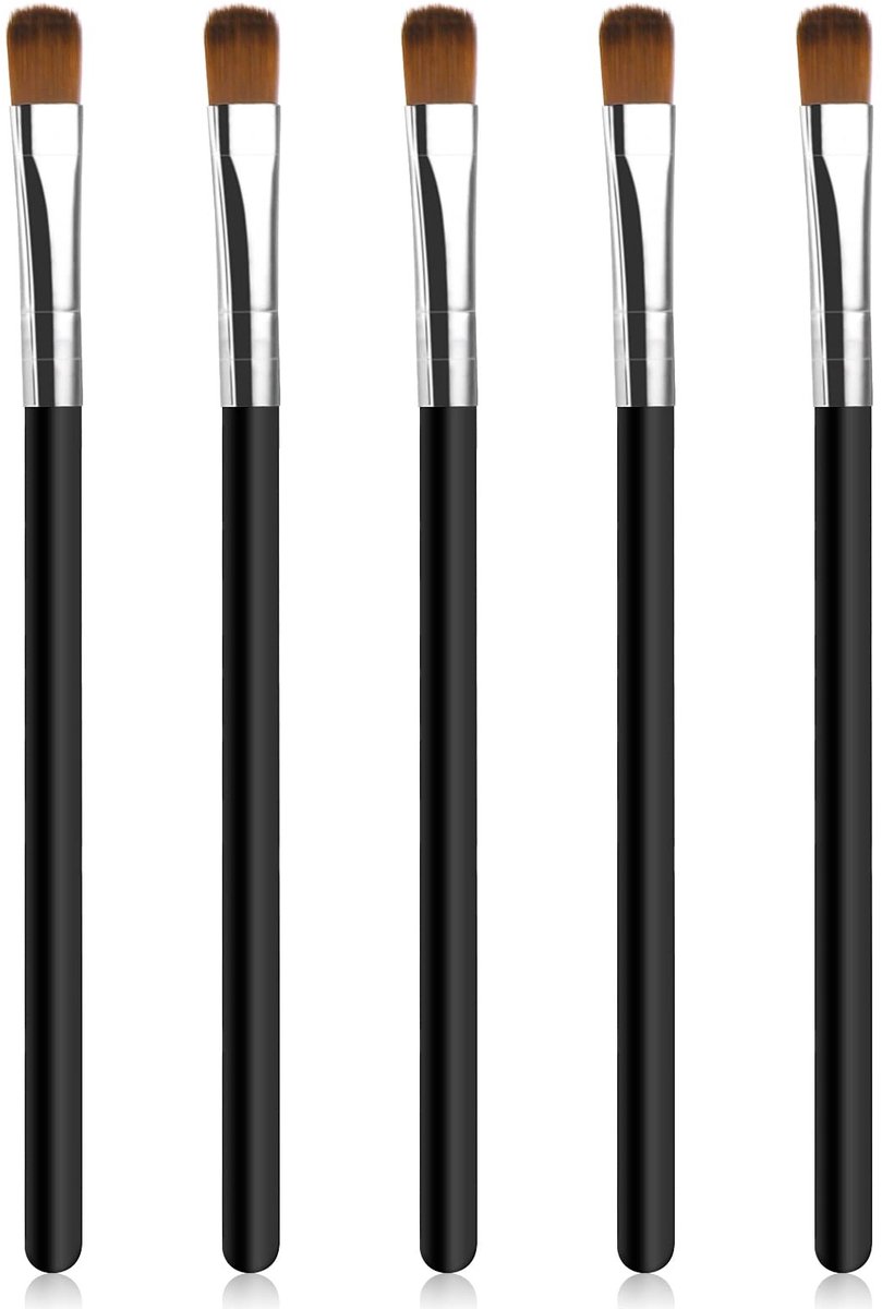 Dailygoods- Wenkbrauwborstel Set - 5 Stuks Oogschaduwkwasten - Professionele Eyeliner Borstels - Zachte Borstelharen - Lichtgewicht en Duurzaam - Make-upkwasten