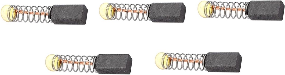 Koolborstels voor motorvermogen, 10 mm x 5 mm x 4 mm, zwart/goud, 5 stuks, vervangingsonderdelen voor elektrische motoren, hoge kwaliteit en duurzaamheid
