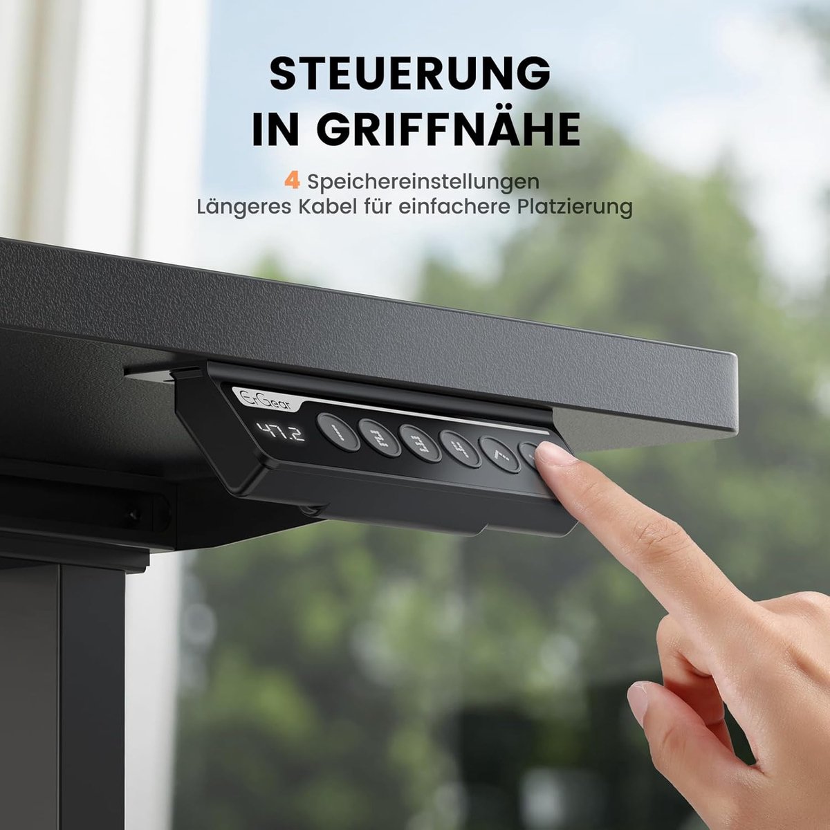 UltraLift DualPower Pro Elektrisch Zit-Sta Bureau Frame 110–228 cm met Dubbele Motoren, 4 Geheugenstanden en Draagvermogen tot 120 kg Zwart