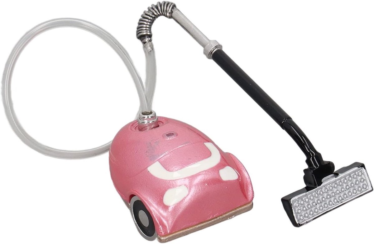 Miniatuur Stofzuiger voor Poppenhuis - Metaal 1/12 Schaal Accessoire voor Interieurdecoratie in Roze, Compact en Lichtgewicht