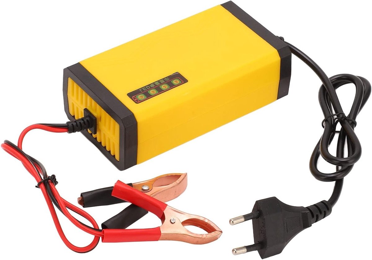 Multifunctionele 12V Acculader met LCD Scherm voor Auto - Slimme Accu Onderhoudsoplader met EU Plug 220V