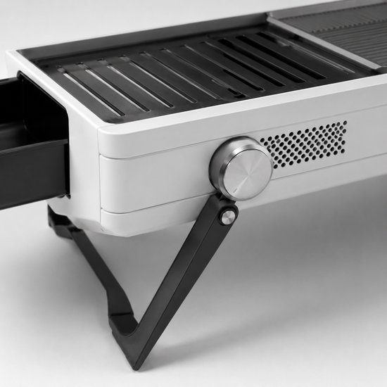 2 in 1 compact BBQ wit - GrillMaster Compact Series - BBQ Grill & Roker - Wit - Ruimtebesparend - Verstelbare Ventilatie - Draagbaar van GrillMaster. — afbeelding 3