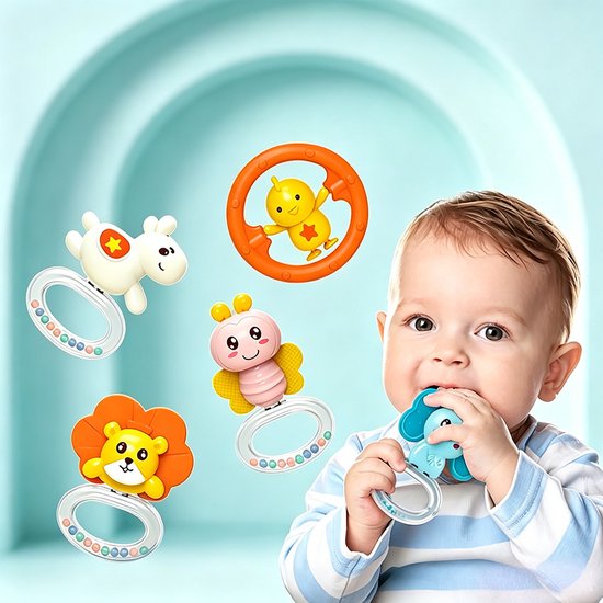 UFO-mobiel voor het kinderbedje - Draaiende muziekmobiel met hangende rammelaars - educatief en rustgevend speelgoed voor baby's van 0 tot 1 jaar - Starry Blue — afbeelding 2