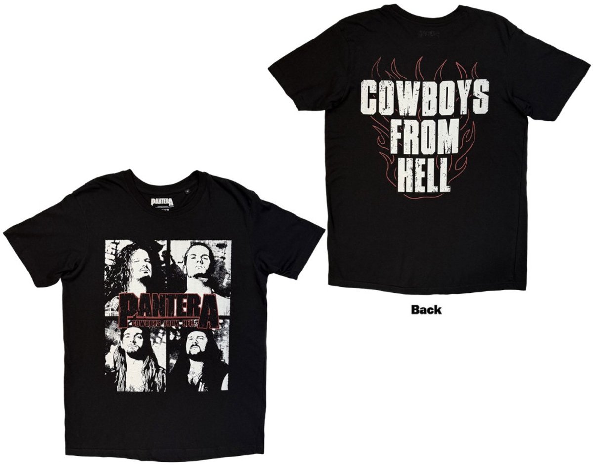 Pantera - Cowboys From Hell Flames Heren Tshirt - 2XL - Zwart