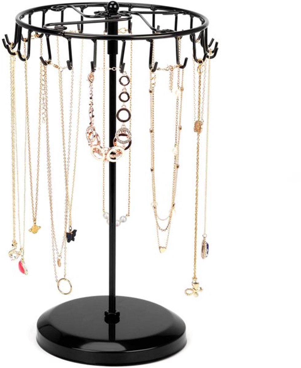 Allecto - Roterende Sieraden Houder - Zwart Metalen Display - 23
