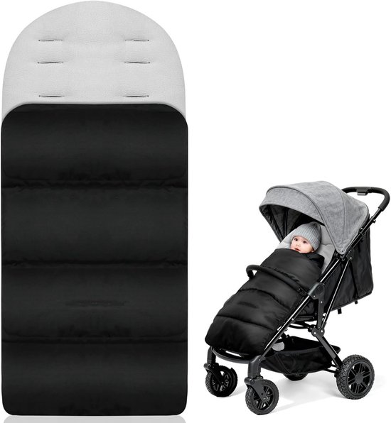 Kinderwagen Voetenzak - Baby deken - Warmte buiten - Dubbele rits - 84 x 40 cm - Grijs — afbeelding 4