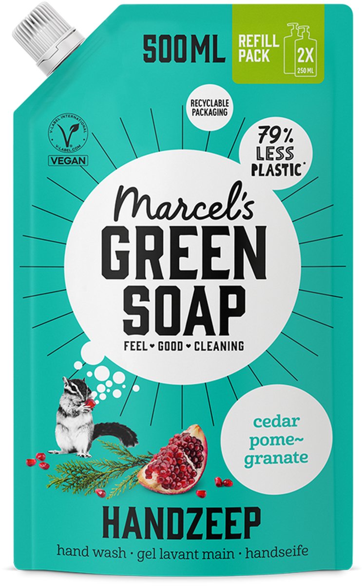 Marcel's Green Soap Handzeep Ceder & Granaatappel Navulling (500 ml)