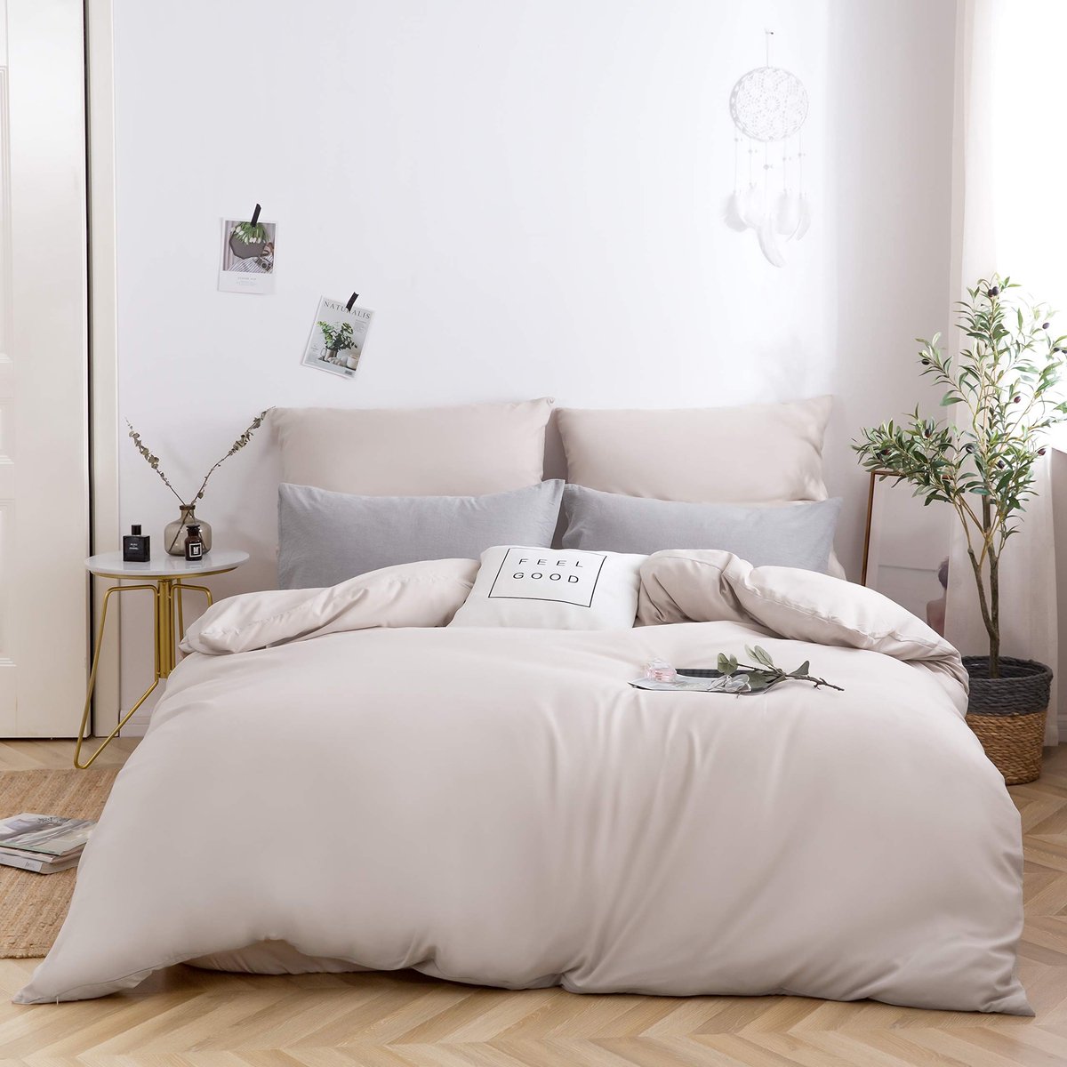 Dailygoods- Dekbedovertrek 135 x 200 cm - 1 Kussensloop 80 x 80 cm - Geborsteld Microvezel - Lichtgewicht Polyester - Ritssluiting - Rustgevende Kleuren - Beddengoed