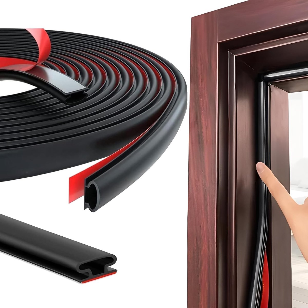 Dailygoods- Raamafdichting D-profiel - Koude/geluidsisolatie - Afdichting voordeur - Rubbe
